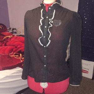 White polka dot shirt